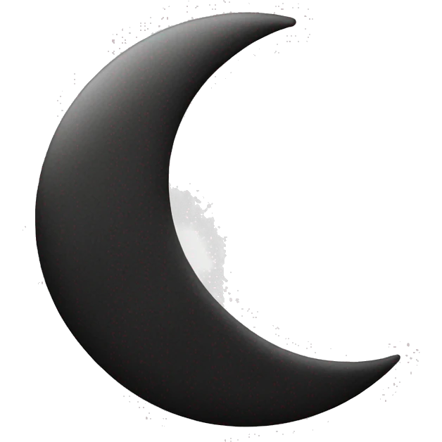 Black and white half moon emoji