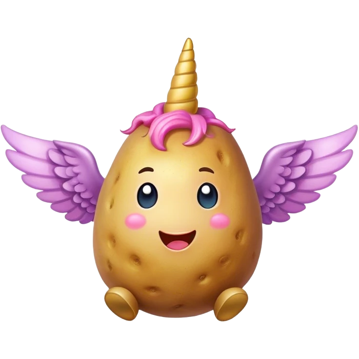 a flying potate with unicorn wings emoji