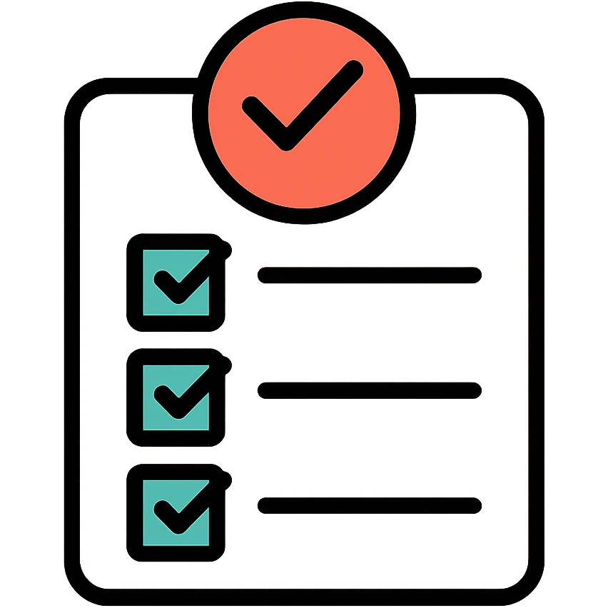 colored checklist icon with beige background, quick task aesthetic emoji