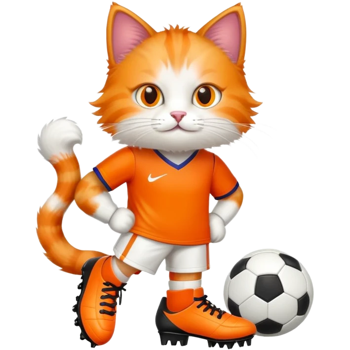 Cat wearing soccer boots emoji