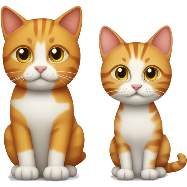 Ginger cat and tabby cat together emoji