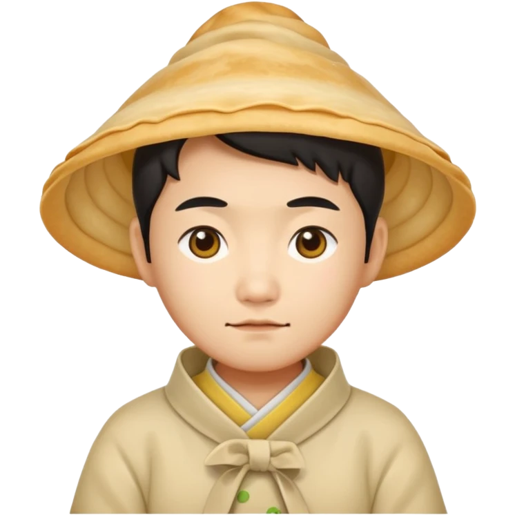 Asian wearing a wonton emoji