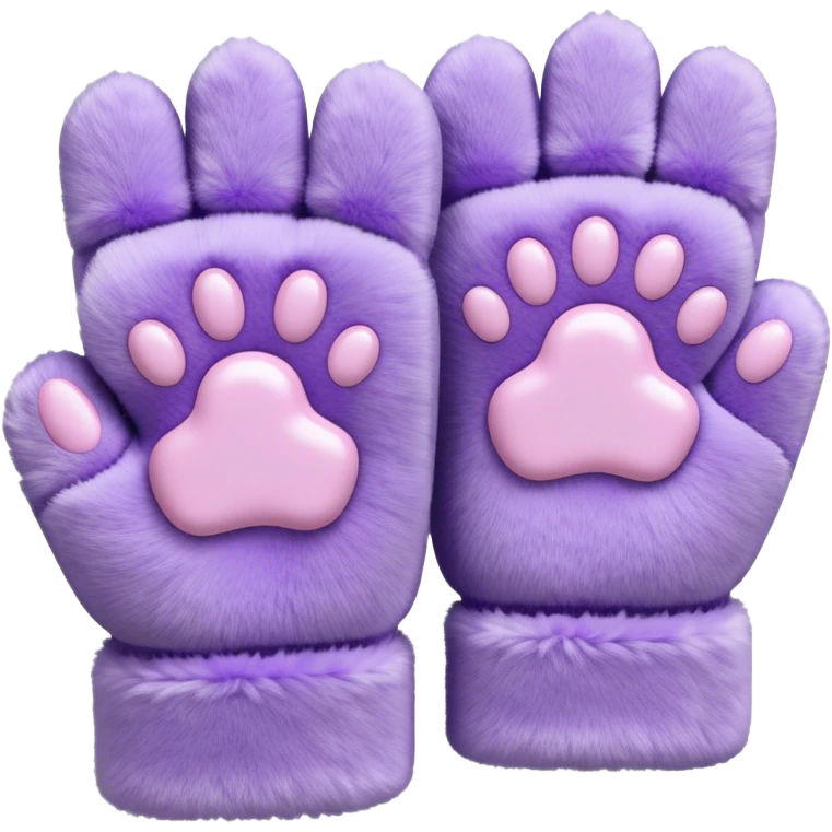 Pastel purple fuzzy cozy furry catty paw fingerless gloves and pulsewarmers emoji