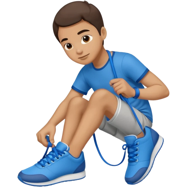 Person tying shoe emoji
