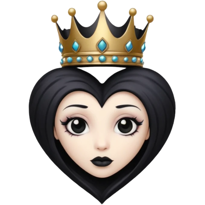 goth heart with a dark crown emoji