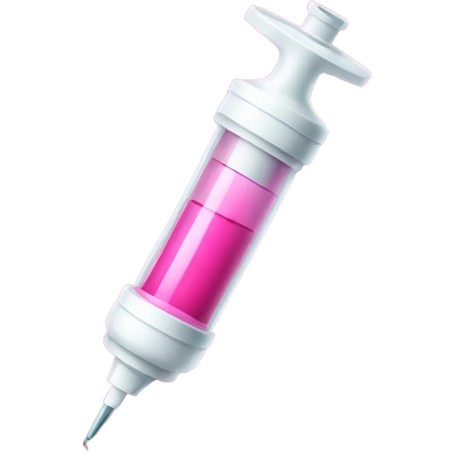 pink syringe for injection with needle emoji