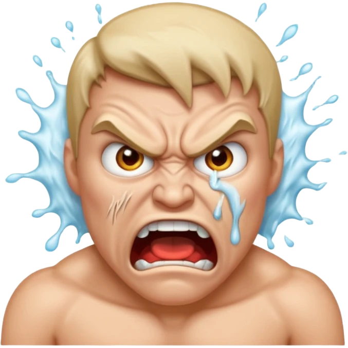 very angry and mad enraged fuming foaming at the mouth emoji really mad and sweating lots of detail emoji
