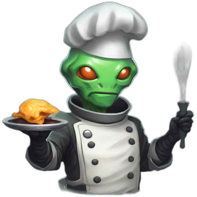 alien chef scifi roguelike rpg style inspired by slay the spire digital art emoji