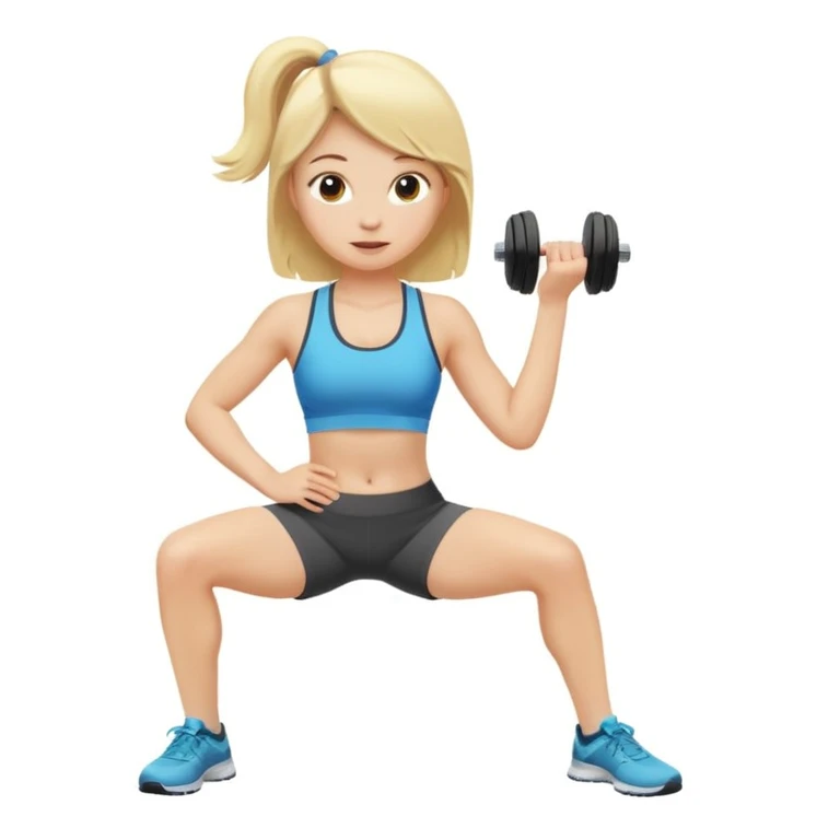 cute blondie doing workout emoji