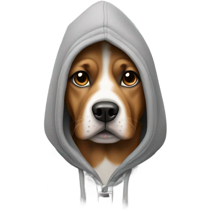 Dog wearing a hoodie emoji