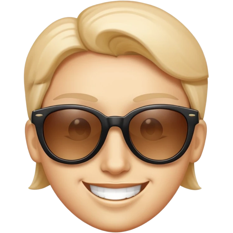 face with sunglasses, confident smile emoji