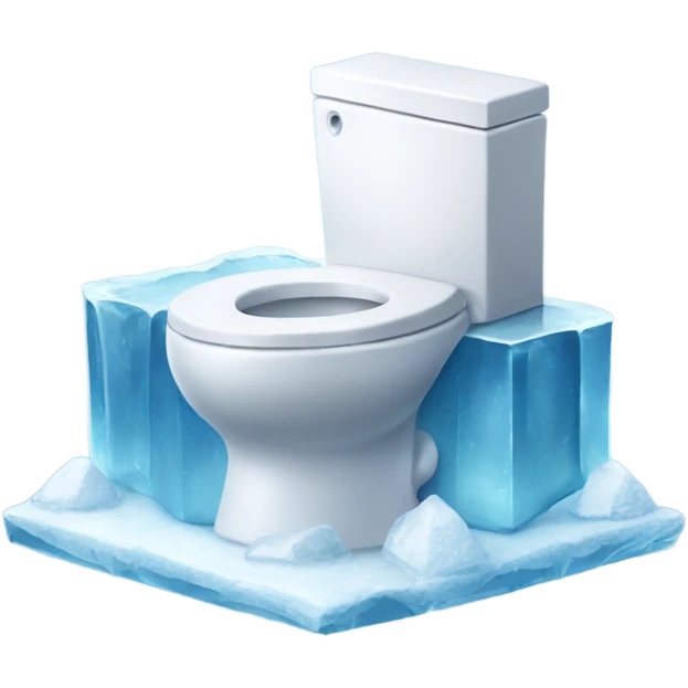 toilet in an ice block emoji