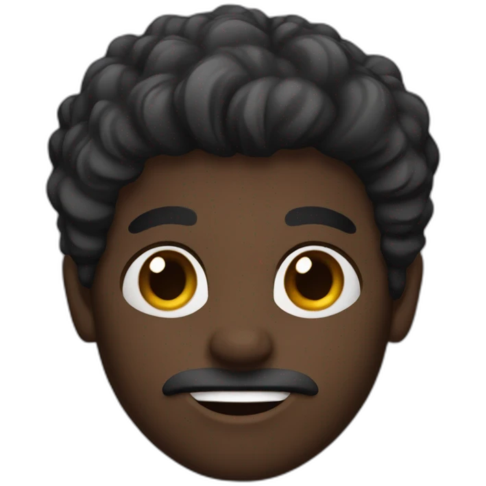 emoji of a dark skin man with stubble beard emoji