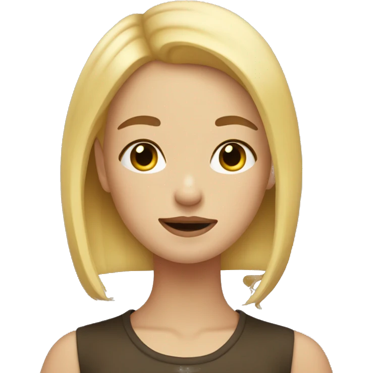 A girl with blonde hair, and a mole on her left cheek  emoji