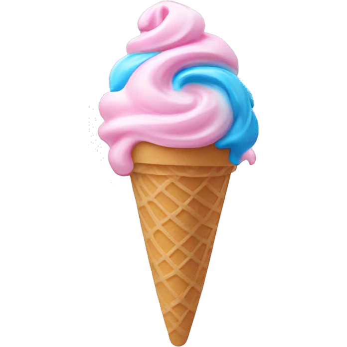 light pink and blue swirl ice cream emoji