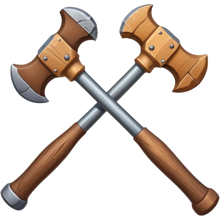 croisement de 2 marteaux différent` (en mode duel, qui des deux va gagner) emoji