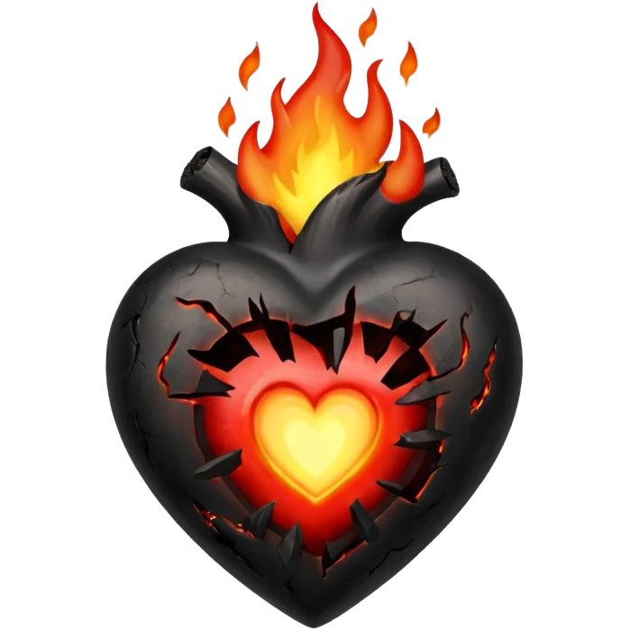 Black burning heart emoji