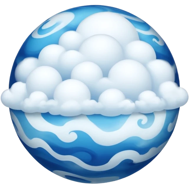 sphere globe planet, surface covered with cloud and gas emoji
