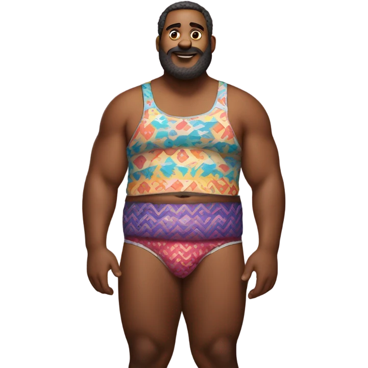 big fat man wearing underwear  emoji