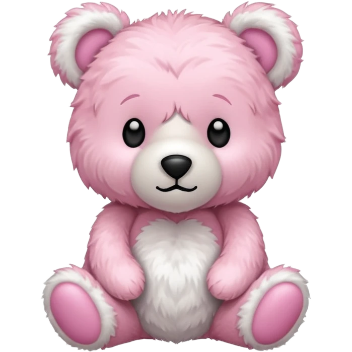 Pink and white fluffy teddy  emoji
