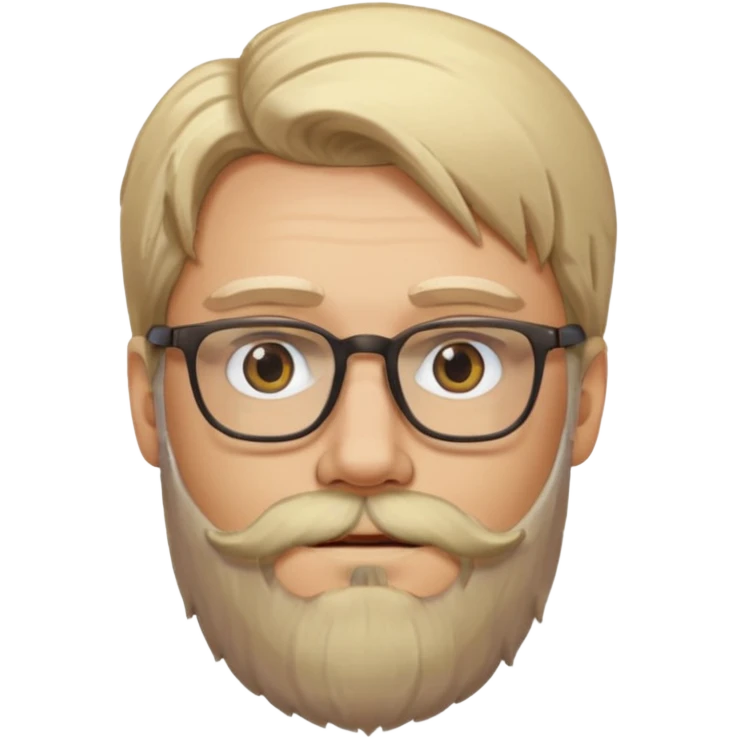 bearded long haired blonde man with eyeglasses emoji