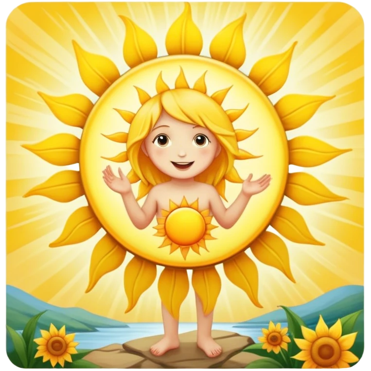 The Sun Tarot card from deck emoji