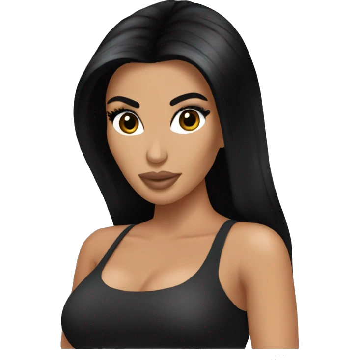 Kim kardashian with black hair emoji