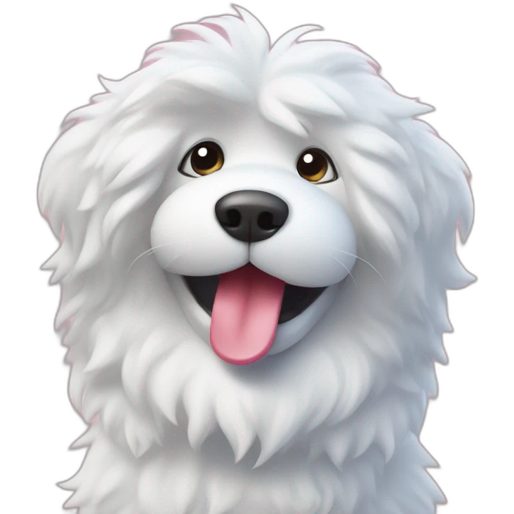 Fluffy dog sleepily brushing his teeth emoji