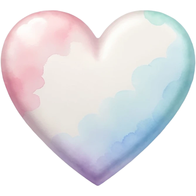 white heart with watercolor effect emoji