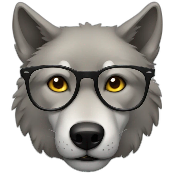 wolf with glasses emoji