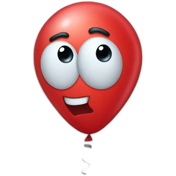 Funny red balloon emoji
