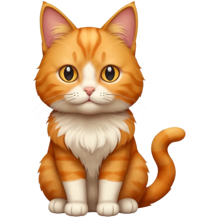 cat sitting quietly, looking neutral, minimal background emoji