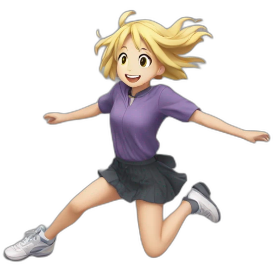 anime girl jumping emoji