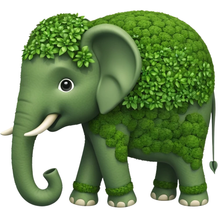 Elephant shaped topiary emoji
