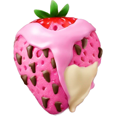 Pink chocolate-covered strawberries dessert emoji