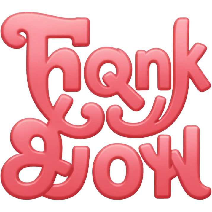 the words thank you in coral pink emoji