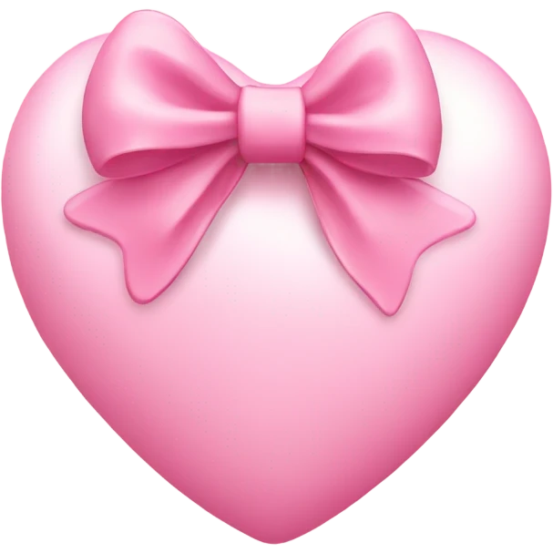 Light pink love heart with a bow around it  emoji