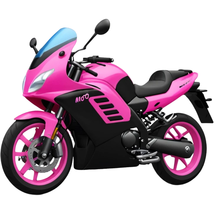 moto sportiva con scritta nera e solo avanti rosa fluorescente  emoji