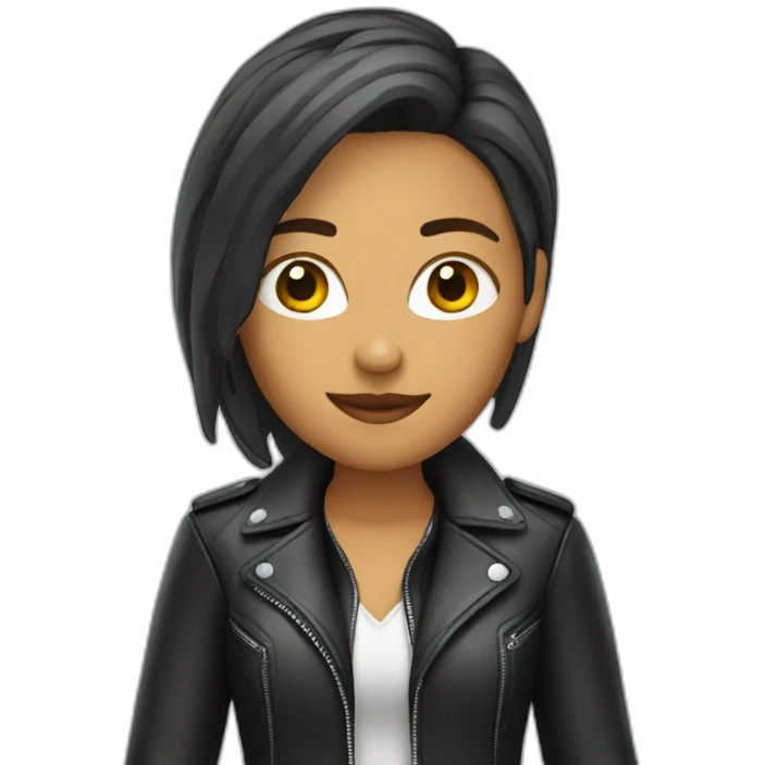 leather jacket woman emoji