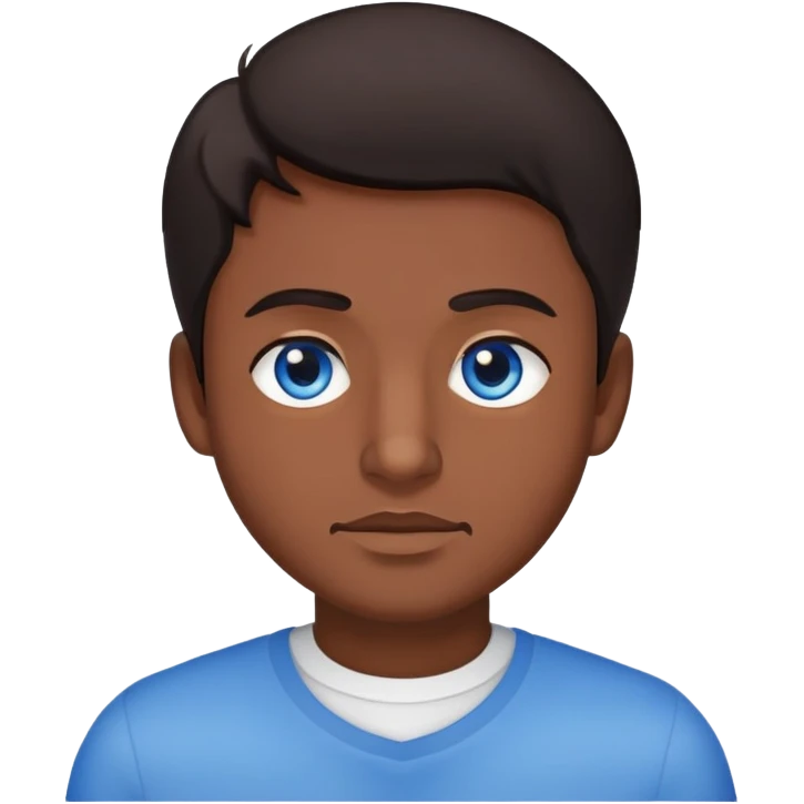 chico pelo moreno con ojos azules emoji