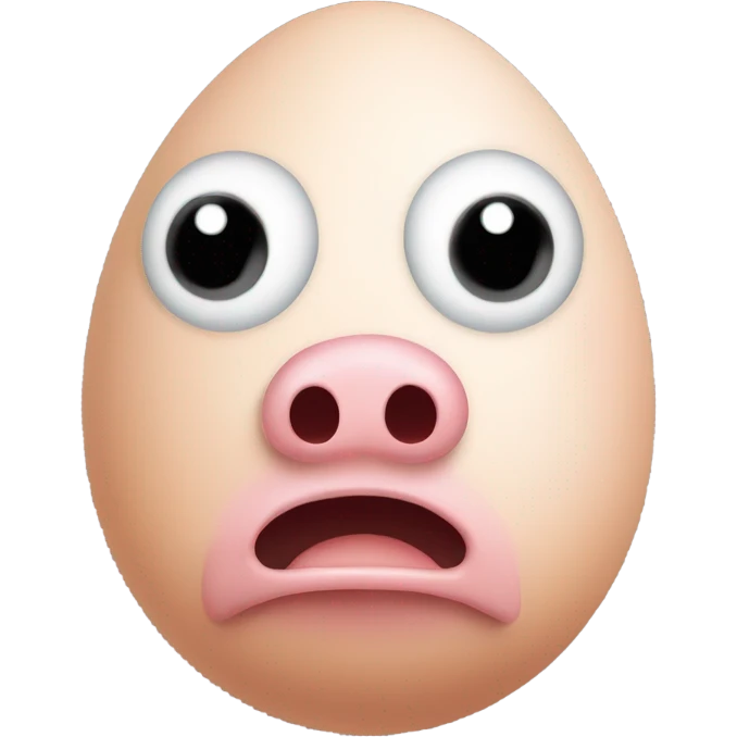 An egg with a pig face emoji