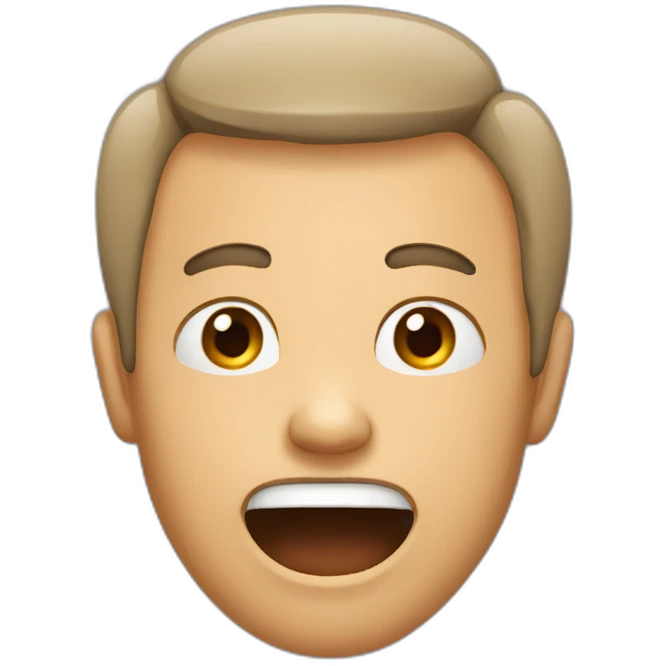 a person with a wide open mouth in profile emoji