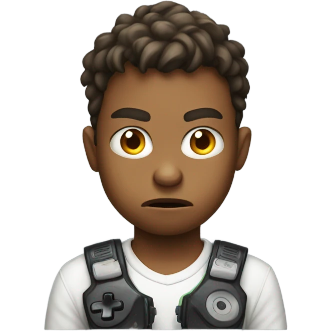Angry kid playing video games emoji