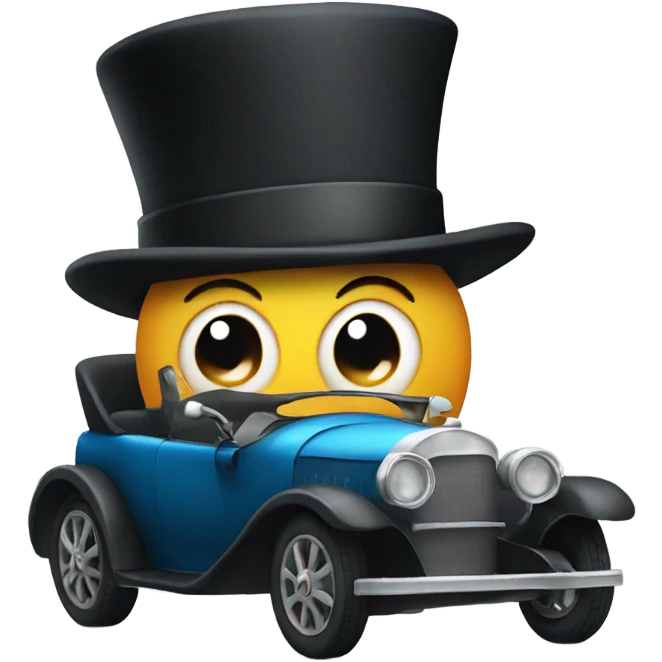 a car with a top hat emoji