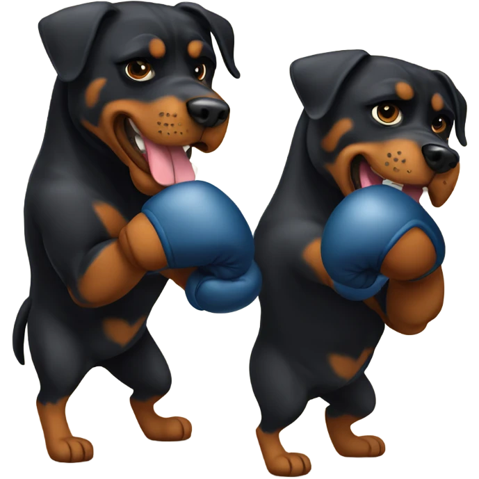 Two Rottweiler boxing emoji
