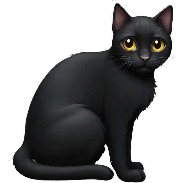 black cat with white paws emoji