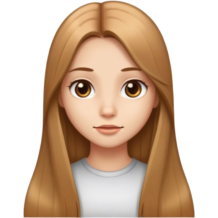 girl long light brown straight hair emoji