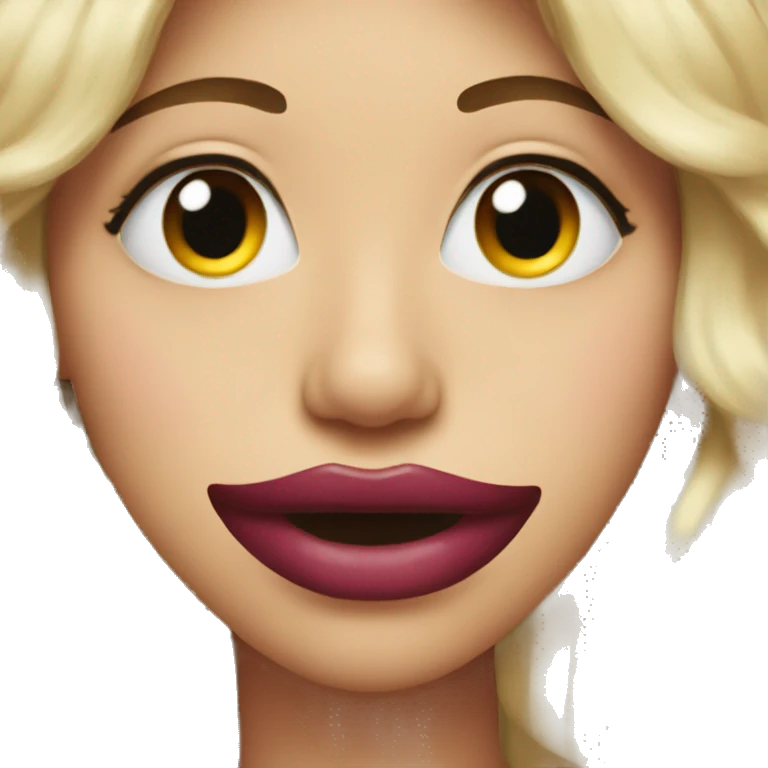 Emoji  with eyelashes and big lips  emoji