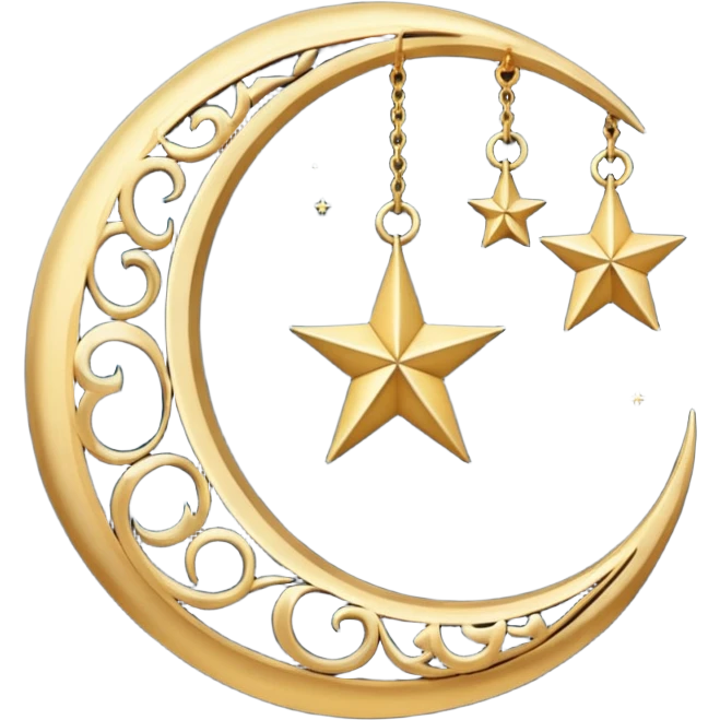 the word 'arabic' stylized as a crescent moon and star emoji