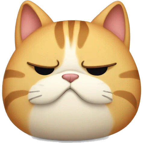 Sad fat cat emoji